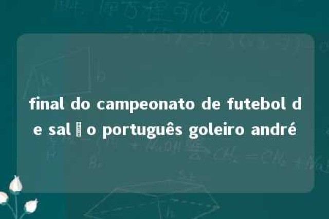 final do campeonato de futebol de salão português goleiro andré 