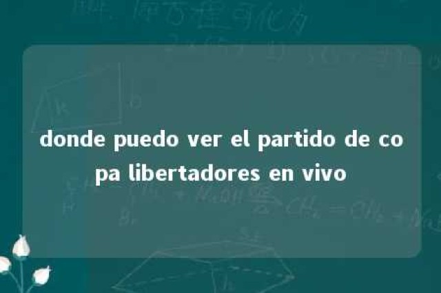 donde puedo ver el partido de copa libertadores en vivo 