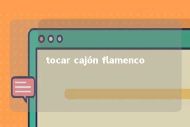 tocar cajón flamenco 