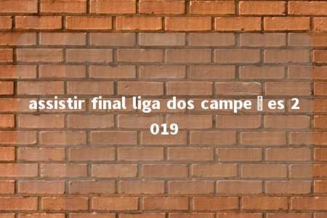 assistir final liga dos campeões 2019 