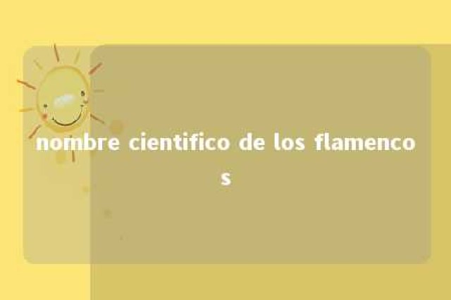 nombre cientifico de los flamencos 