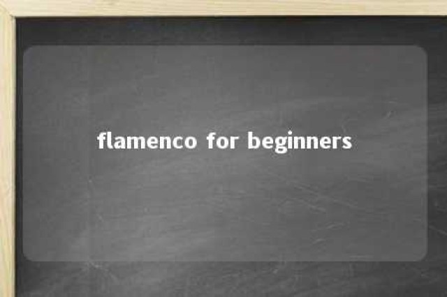 flamenco for beginners 