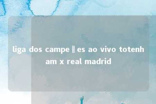 liga dos campeões ao vivo totenham x real madrid 