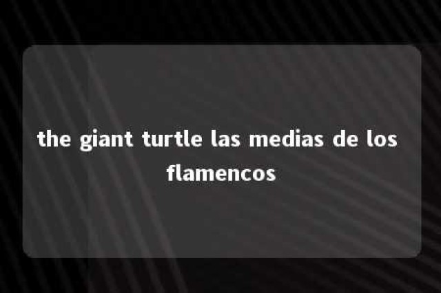 the giant turtle las medias de los flamencos 