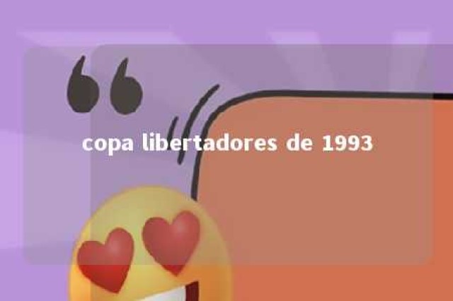 copa libertadores de 1993 