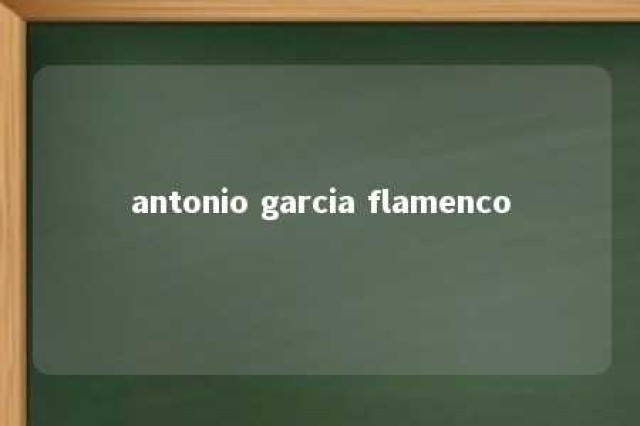 antonio garcia flamenco 