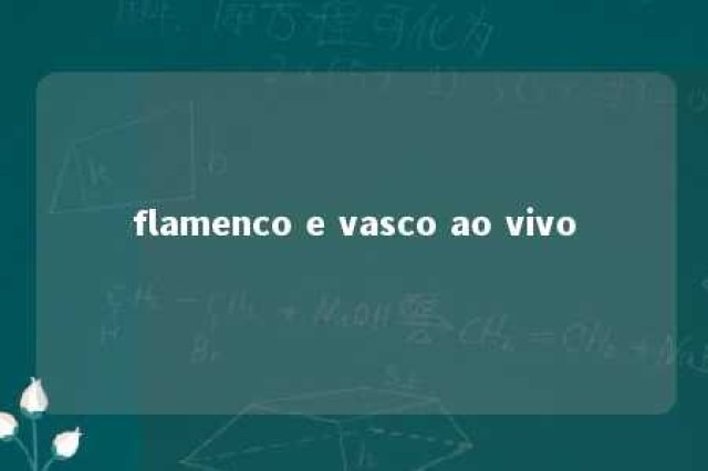 flamenco e vasco ao vivo 