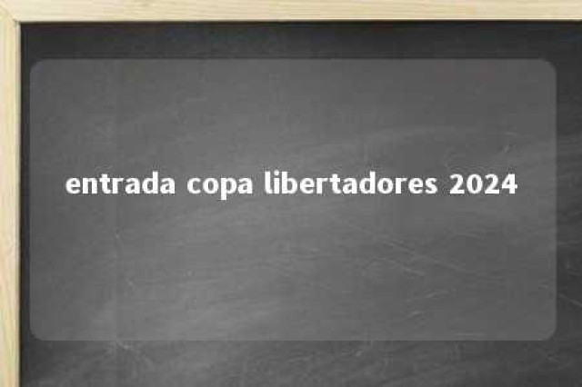 entrada copa libertadores 2024 