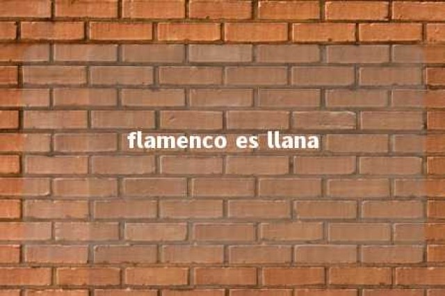 flamenco es llana 