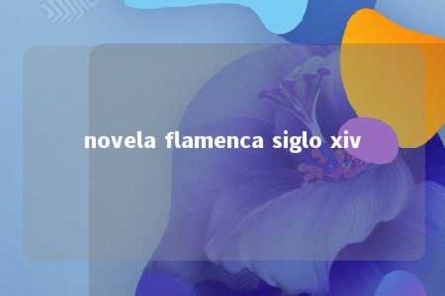 novela flamenca siglo xiv 