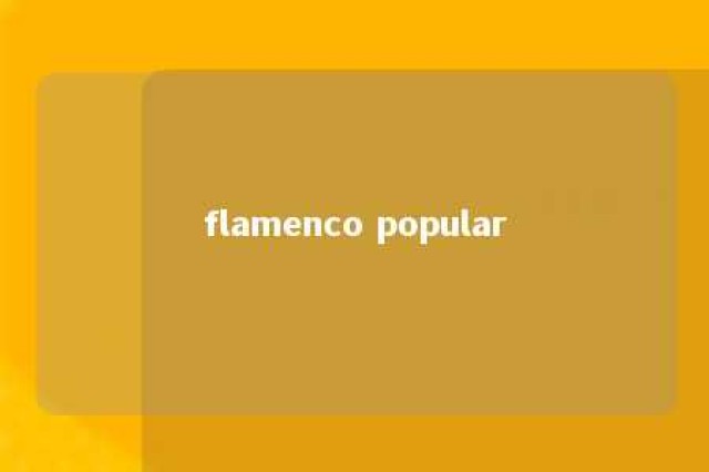 flamenco popular 