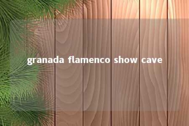 granada flamenco show cave 