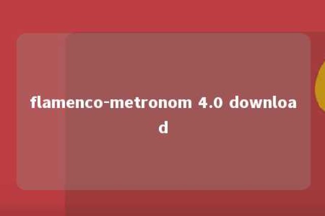 flamenco-metronom 4.0 download 