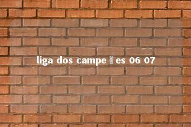 liga dos campeões 06 07 