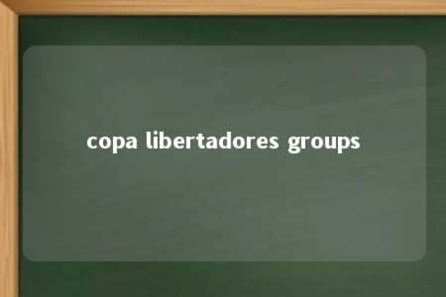 copa libertadores groups 