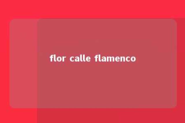 flor calle flamenco 