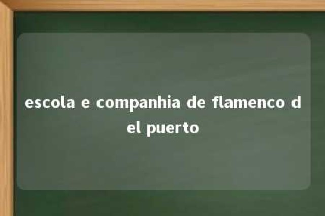 escola e companhia de flamenco del puerto 