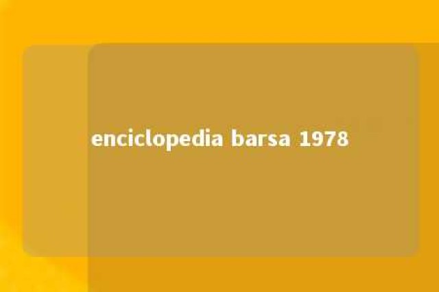 enciclopedia barsa 1978 