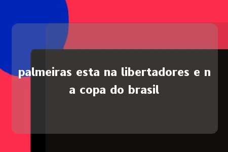 palmeiras esta na libertadores e na copa do brasil