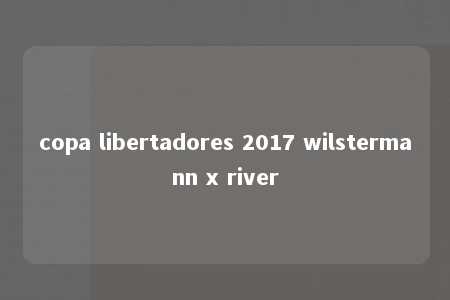 copa libertadores 2017 wilstermann x river