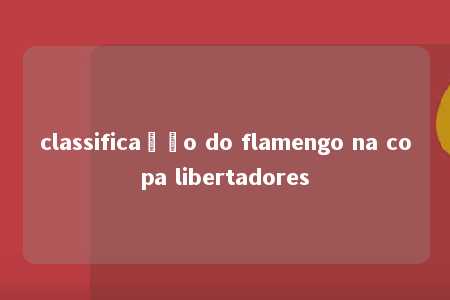 classificação do flamengo na copa libertadores