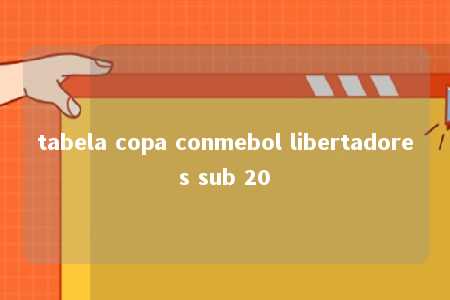 tabela copa conmebol libertadores sub 20