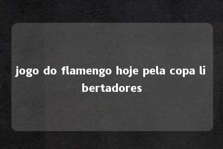 jogo do flamengo hoje pela copa libertadores