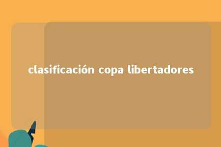 clasificación copa libertadores