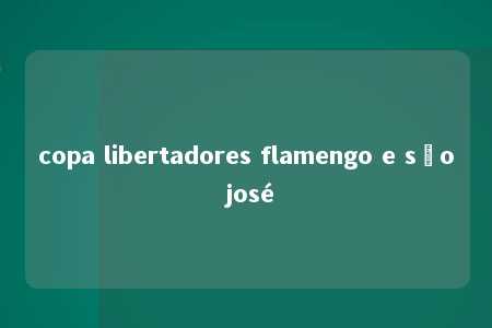 copa libertadores flamengo e são josé