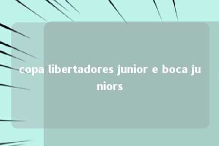 copa libertadores junior e boca juniors