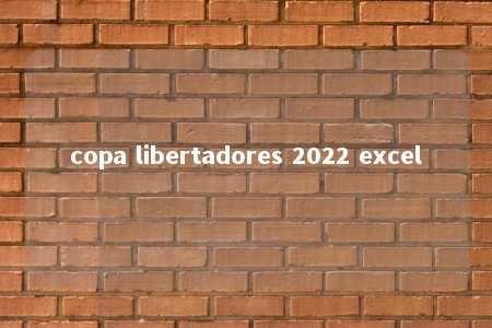 copa libertadores 2022 excel