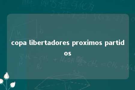 copa libertadores proximos partidos