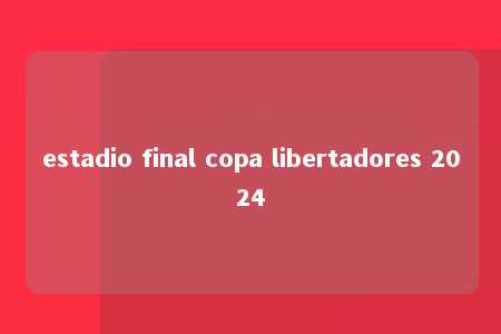 estadio final copa libertadores 2024