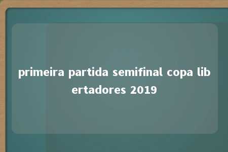 primeira partida semifinal copa libertadores 2019