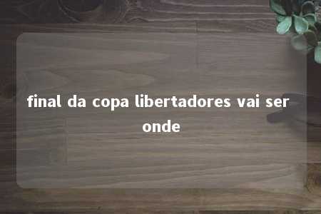 final da copa libertadores vai ser onde