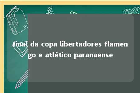 final da copa libertadores flamengo e atlético paranaense