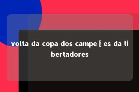 volta da copa dos campeões da libertadores