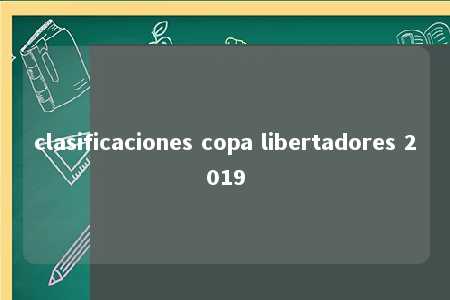 clasificaciones copa libertadores 2019