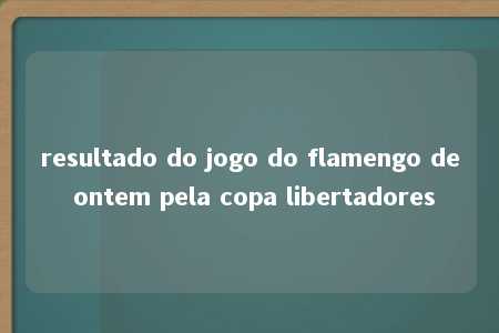 resultado do jogo do flamengo de ontem pela copa libertadores