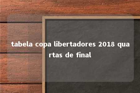 tabela copa libertadores 2018 quartas de final