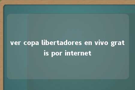 ver copa libertadores en vivo gratis por internet