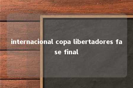 internacional copa libertadores fase final