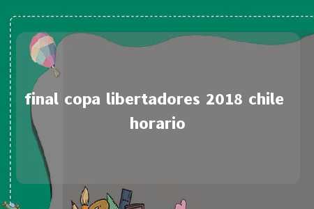 final copa libertadores 2018 chile horario