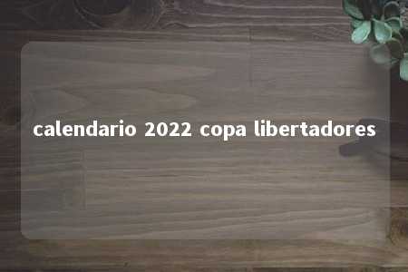 calendario 2022 copa libertadores