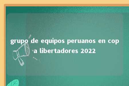 grupo de equipos peruanos en copa libertadores 2022