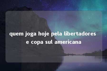 quem joga hoje pela libertadores e copa sul americana