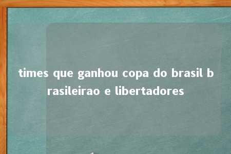 times que ganhou copa do brasil brasileirao e libertadores