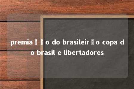 premiação do brasileirão copa do brasil e libertadores