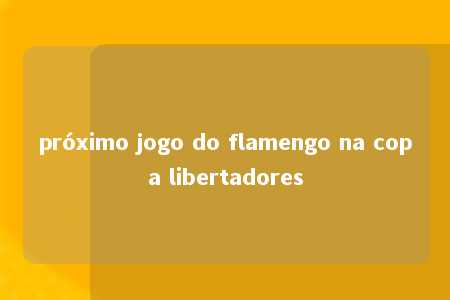 próximo jogo do flamengo na copa libertadores