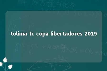 tolima fc copa libertadores 2019